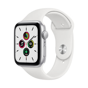 Refurbished Apple Watch SE (2020) - 44mm Silver Aluminium Case with White Sport Band